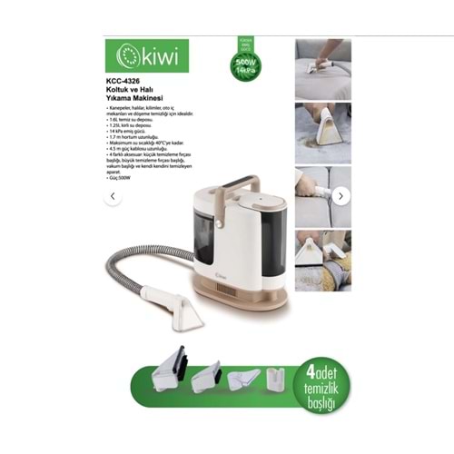 Kiwi KCC-4326 Koltuk-Halı Yıkama ve Leke Çıkartma Makinesi
