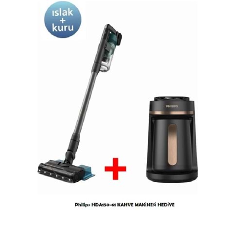 Philips Kablosuz Dikey Süpürge XC6557-01 - Philips HDA150-61 Kahve Makinesi Hediye