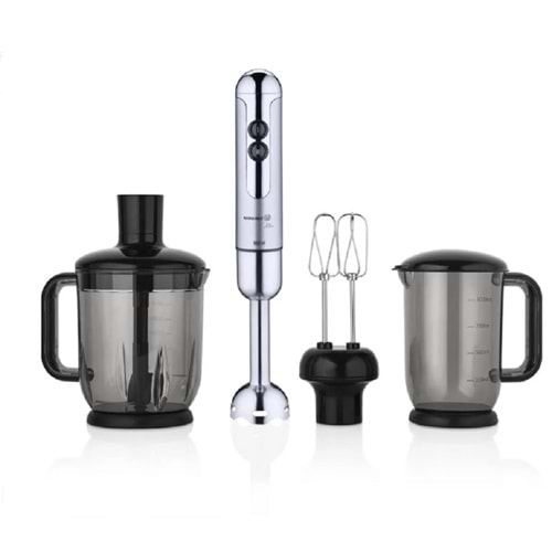 Korkmaz A447-16 Mia Mega Blender Set Inox-Krom