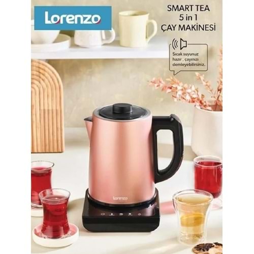 Lorenzo Smart Tea 5 in 1 Konuşan Çaycı Rose LRZ-1113
