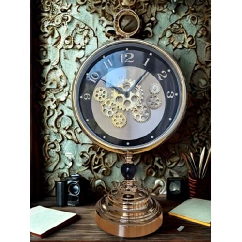 Krd Home Masaüstü Çarklı Saat Bakır Krd-7466
