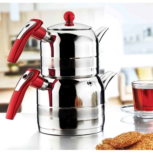 Kahramanlar Yağmur Orta Boy Çaydanlık Kırmızı