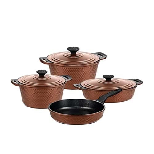 Oms Triana 7 Parça Granit Tencere Seti Bronz 3536