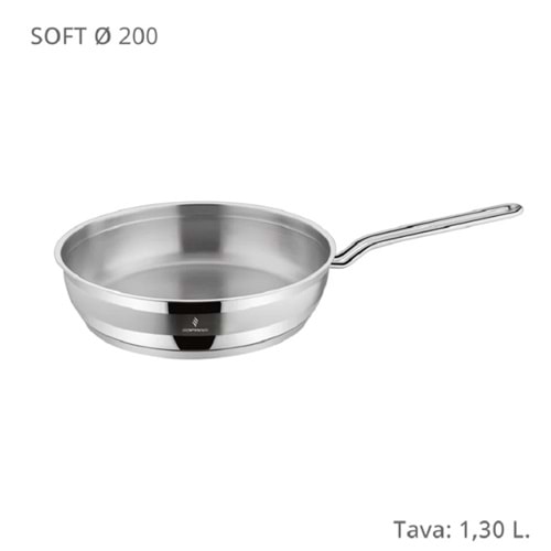 Sofram Soft 20 cm Tek Saplı Paslanmaz Çelik Tava 1,30 LT