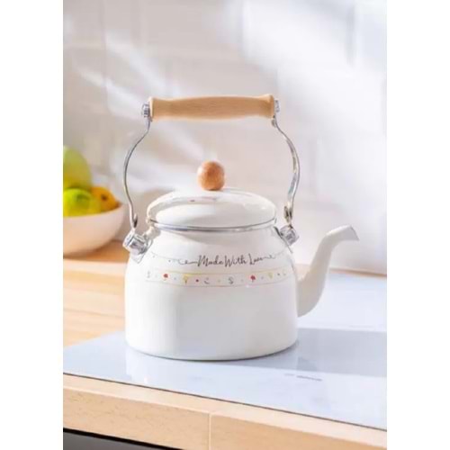 Acar Made With Love 2,5 LT Kuğu Model Emaye Demlik 7710