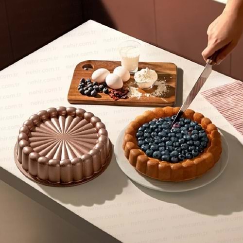 Nehir Papatya Rose Gold Döküm Tart Kalıbı 27 Cm