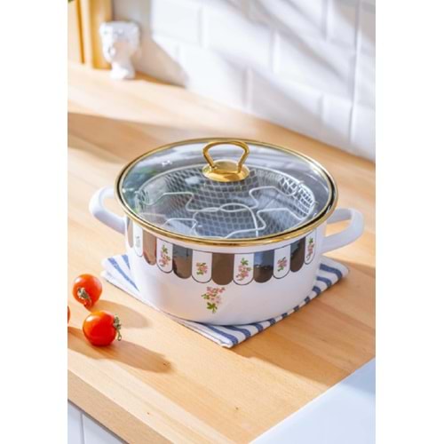Acar Luma İndüksiyon Uyumlu Emaye Kızartma Tenceresi - 22 cm 7783