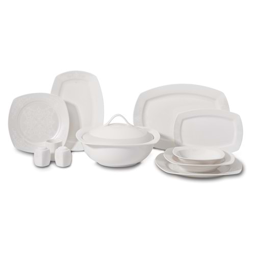 Korkmaz Mona Collection 60 Parça A8123 Kare Yemek Takımı