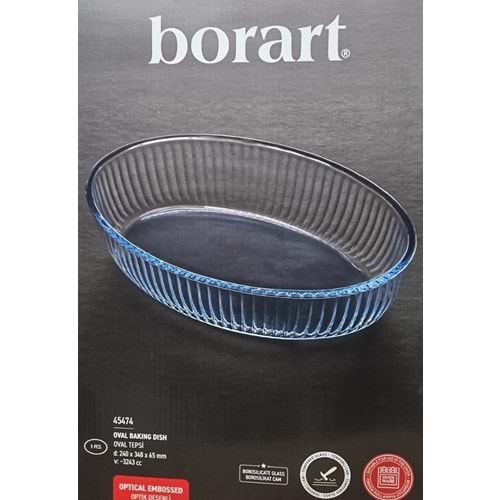Borart Büyük Oval Tepsi Borcam Optikli 45474