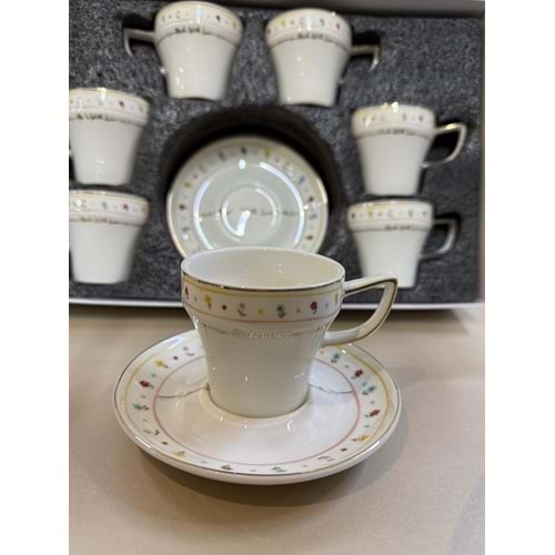 Acar Made With Love Porselen 6 lı Kahve Fincan Takımı 8176