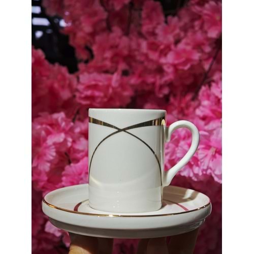 Farika Miray Kelebek Gold File 6 lı Kahve Fincan Takımı