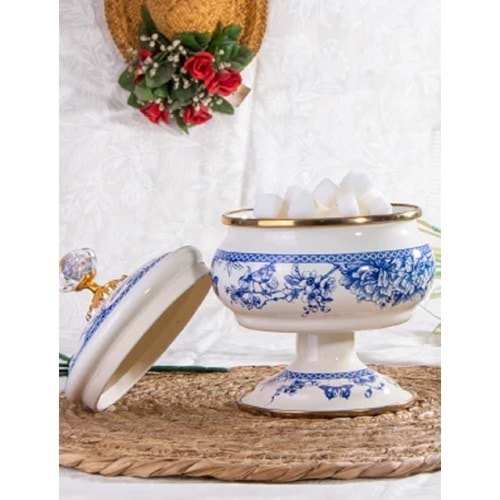 Miss Betty Blue Life Ayaklı Emaye Şekerlik 8324 -02