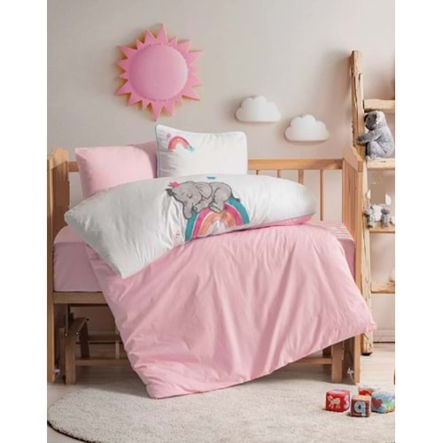 Cottonbox Punch Baby Nakışlı Bebek Nevresim Takımı 2012 Pembe