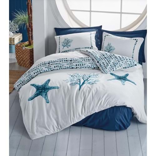 Cotton box Maritime Star Lacivert Tek Kişilik Nevresim Takımı