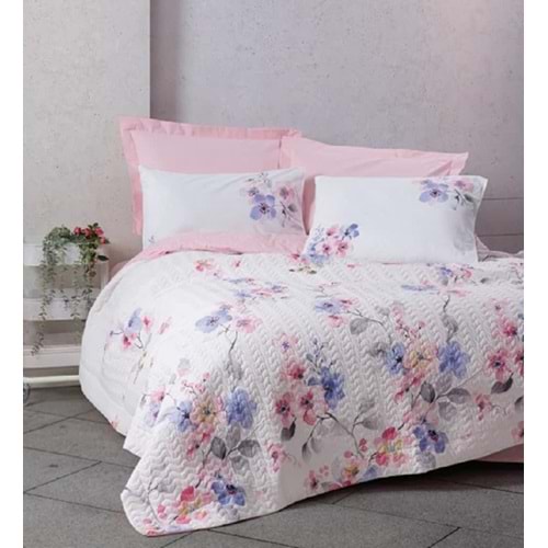 Cottonbox Modeline Jayda-Pembe Double Çift Kişilik Comple Set 2271
