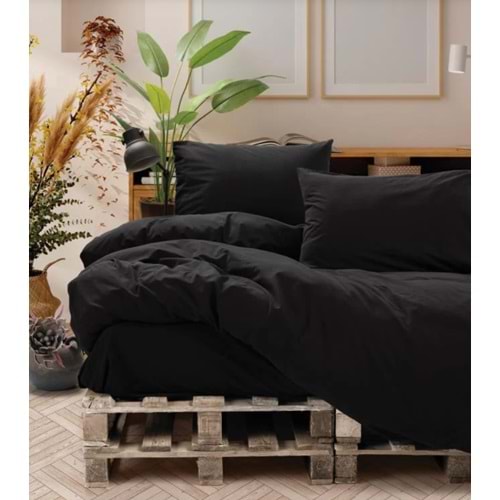 Cotton Box Neat Çift Kişilik Nevresim Takımı Siyah