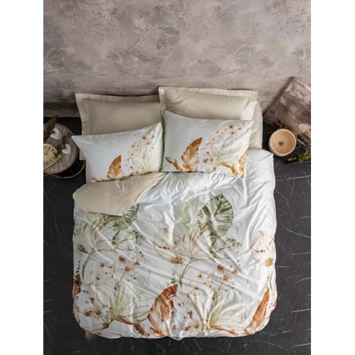 Cotton Box Saten Luster Bej Çift Kişilik Nevresim Takımı