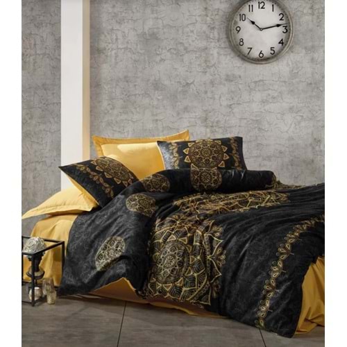 Cotton Box Saten Çift Kişilik Nevresim Takımı Alvina Gold