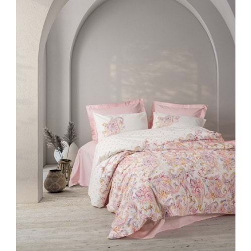 Cotton Box Bohem Çift Kişilik Nevresim Takımı Muna Pembe