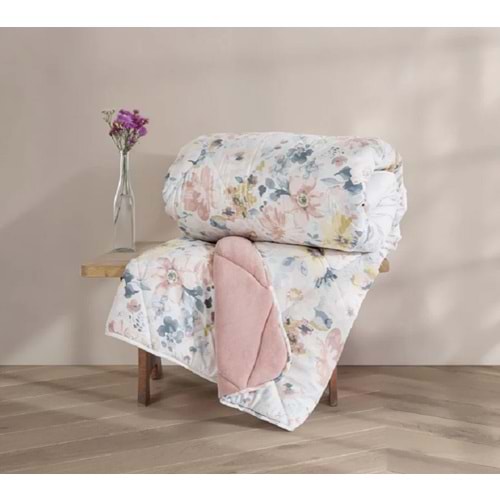 Cotton Box Velvet Dalya Pudra Çift Kişilik Yorgan