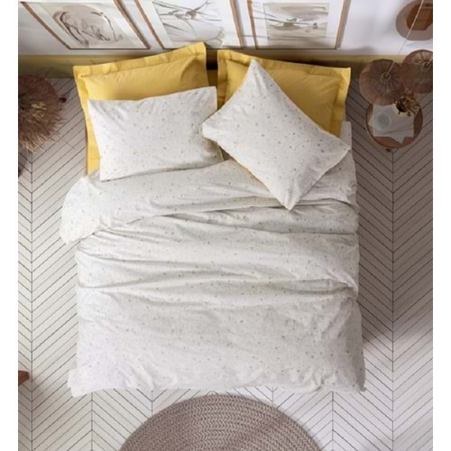 Cotton Box Petite Çift Kişilik Lastikli Çarşaflı Nevresim Takımı Tiny Hardal