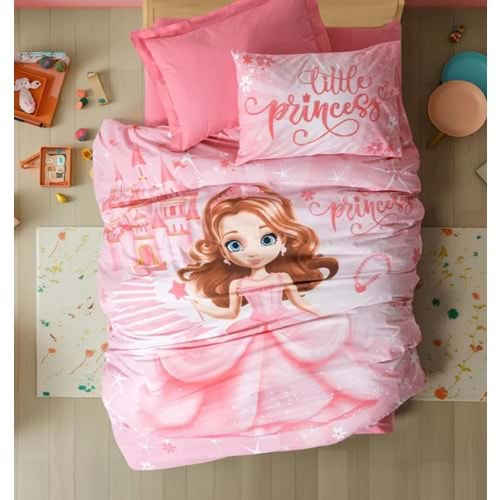 Cottonbox Genç Tek Kişilik Lastikli Çarşaflı Nevresim Takımı Gimbiya Pembe
