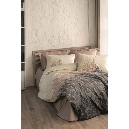 Cottonbox Dual Lindon Bej Tek Kişilik Nevresim Takımı 1728