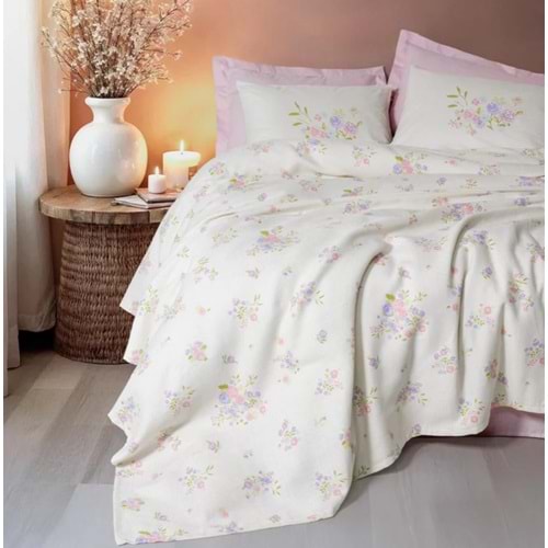 Cotton Box Estiva Çift Kişilik Pike Takımı Petal Pembe