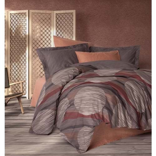Cotton Box Modern Çift Kişilik Nevresim Takımı Fluss Tarçın