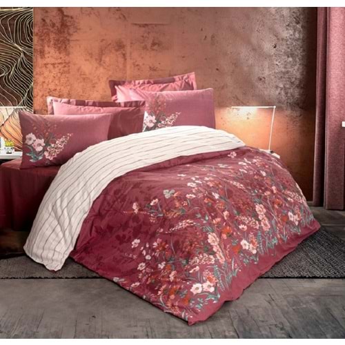 Cotton Box Feminen Çift Kişilik Nevresim Takımı Vina Bordo