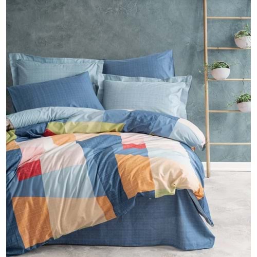 Cotton Box Modern Çift Kişilik Nevresim Takımı Cosy Mavi