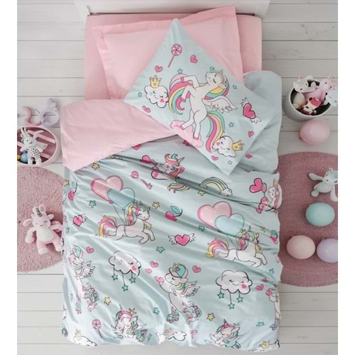 Cotton Box Junior Tek Kişilik Lastikli Çarşaflı Nevresim Takımı Twinka Pembe