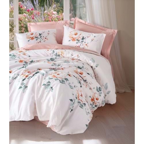 Cotton Box Saten Çift Kişilik Nevresim Takımı Verna Pudra