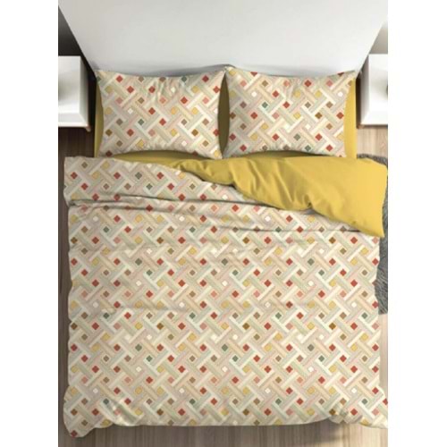 Cotton Box Fixbox Ranforce Tek Kişilik Çarşafı Lastikli Nevresim Takımı Colora Hardal