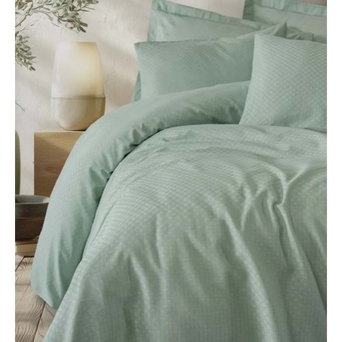 Cotton Box Plaid Ranforce Adaçayı Tek Kişilik Nevresim Takımı