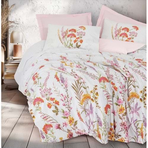 Cotton Box Çift Kişilik Nevresim Takımı Lilura Pembe