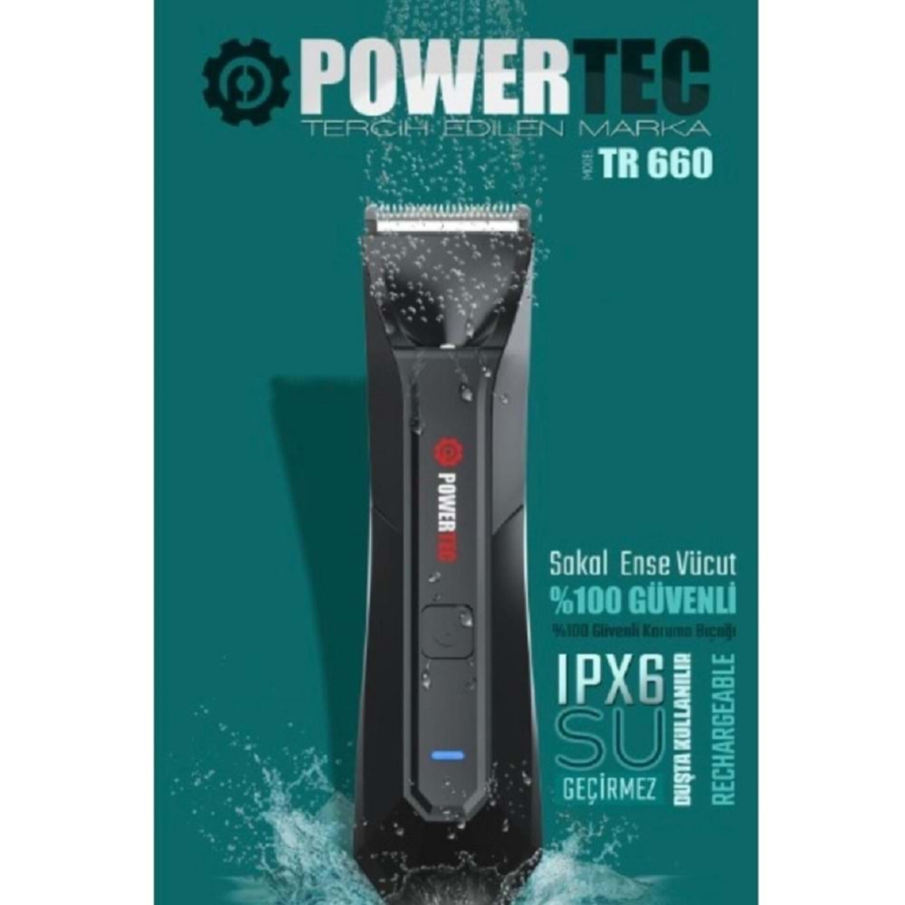 Powertec TR-660 Vücut Sakal Ense Tıraş Makinesi