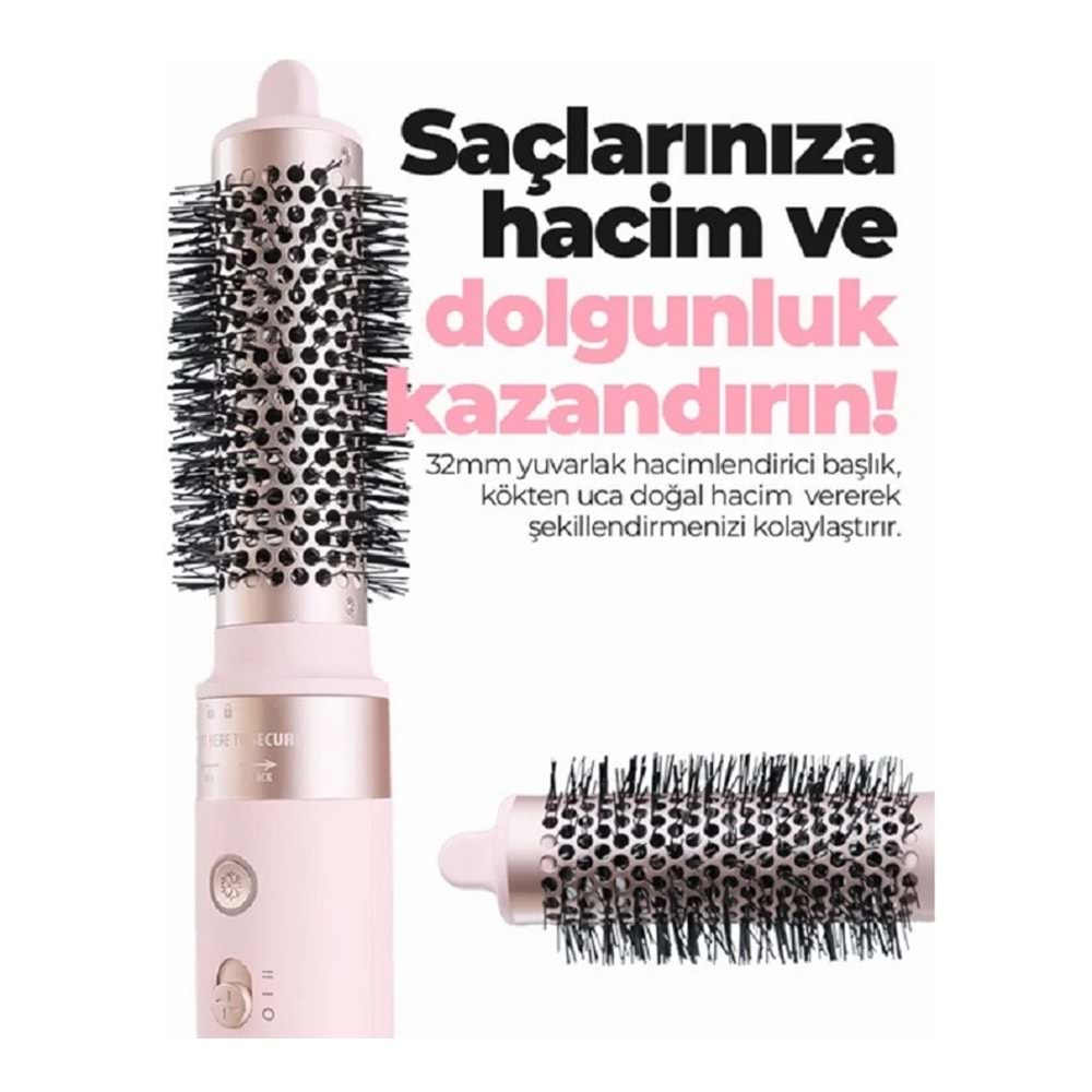 Pirantech Airwap 6 Başlıklı Saç Şekillendirme ve Kurutma KS-611