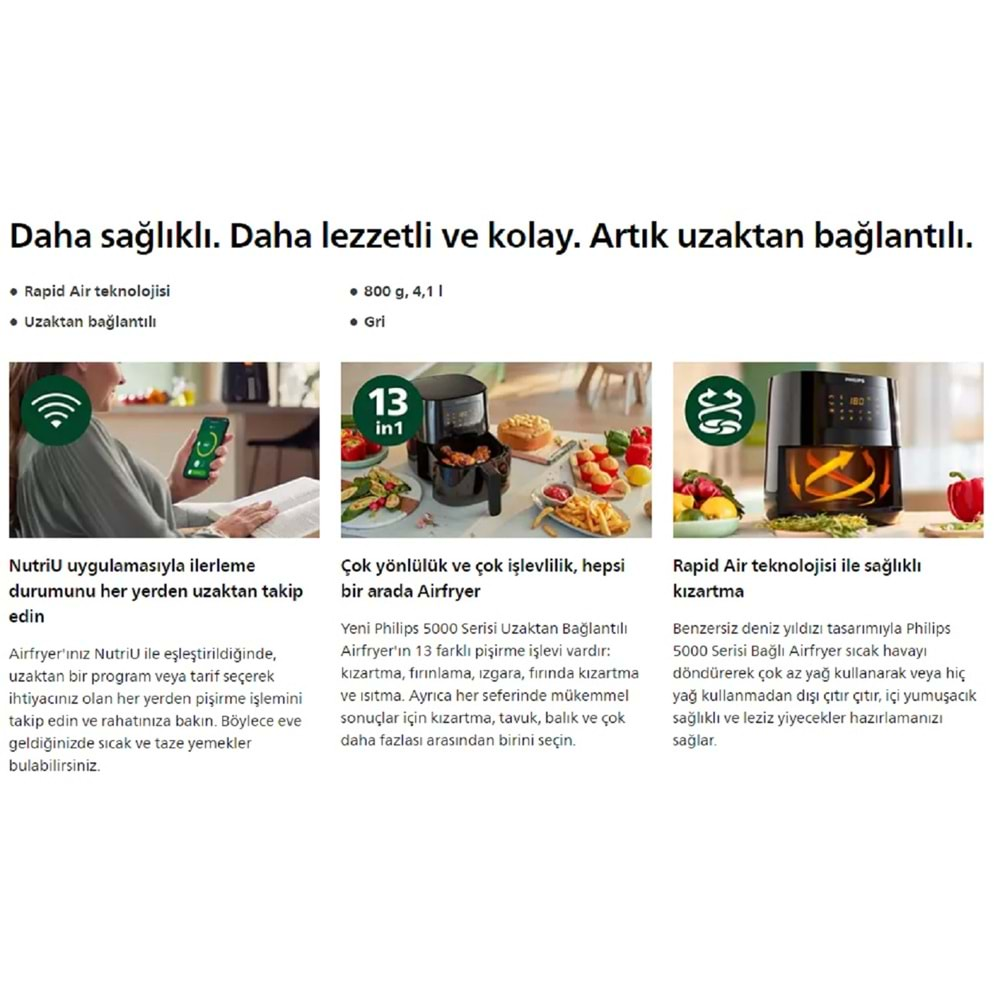 Philips HD9255-60 Airfryer Rapid Air Teknoloji Yağsız Fritöz