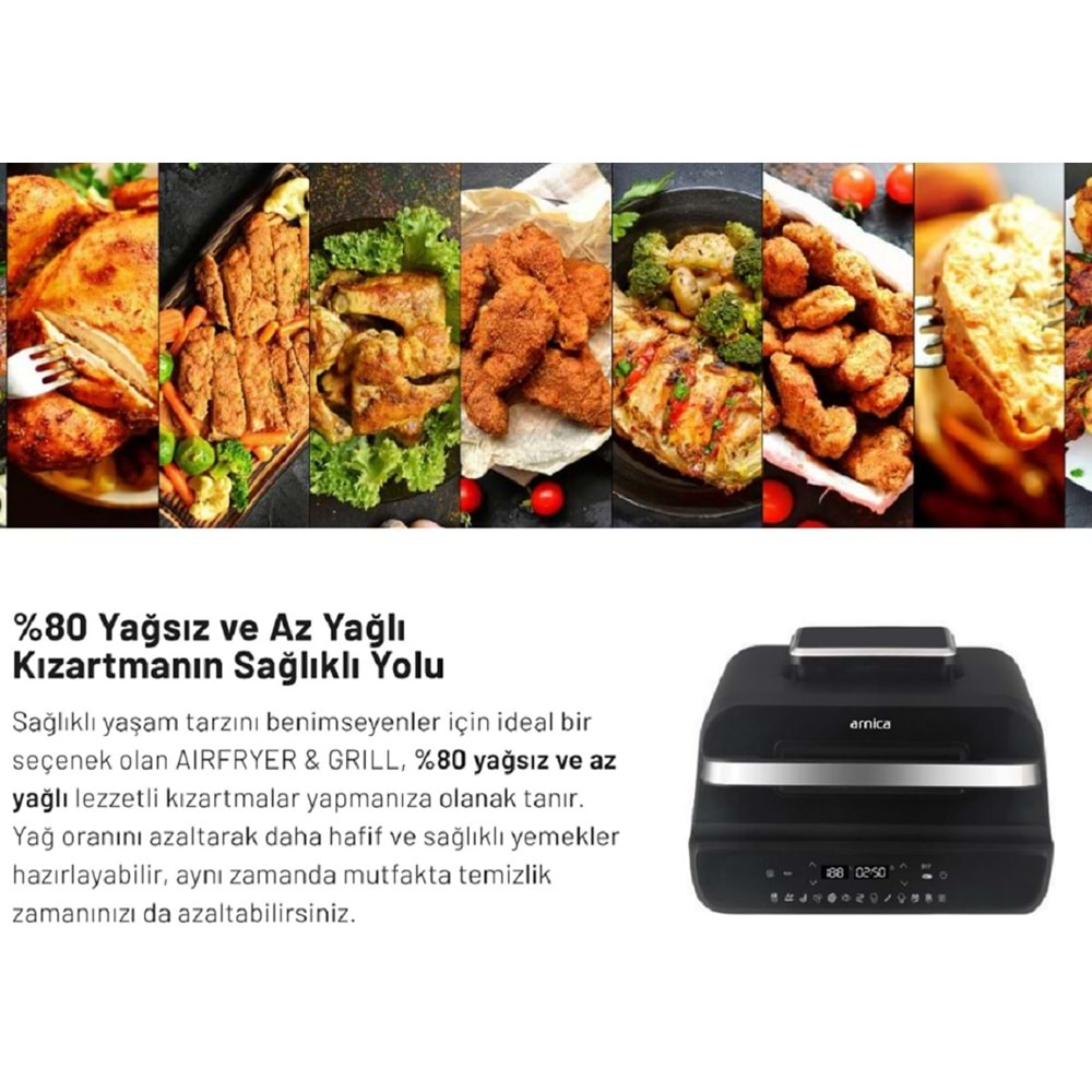 Arnica Airfryer Grill Izgaralı Sıcak Hava Fritözü Gh22100