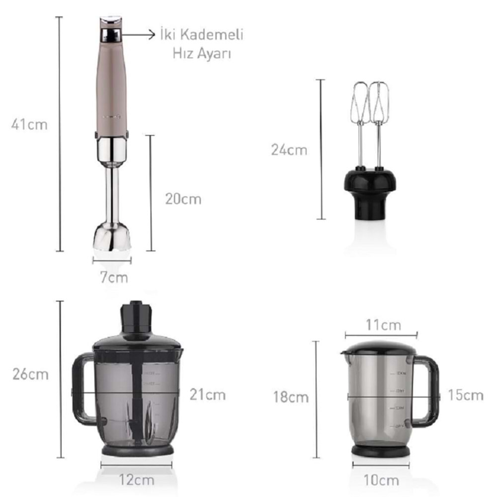 Korkmaz Performix Mega Blender Set Bej A449-02