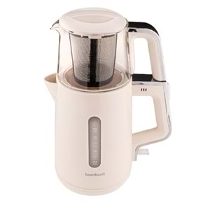 Bambum Cam Demlikli Çay Makinesi Krem B6047