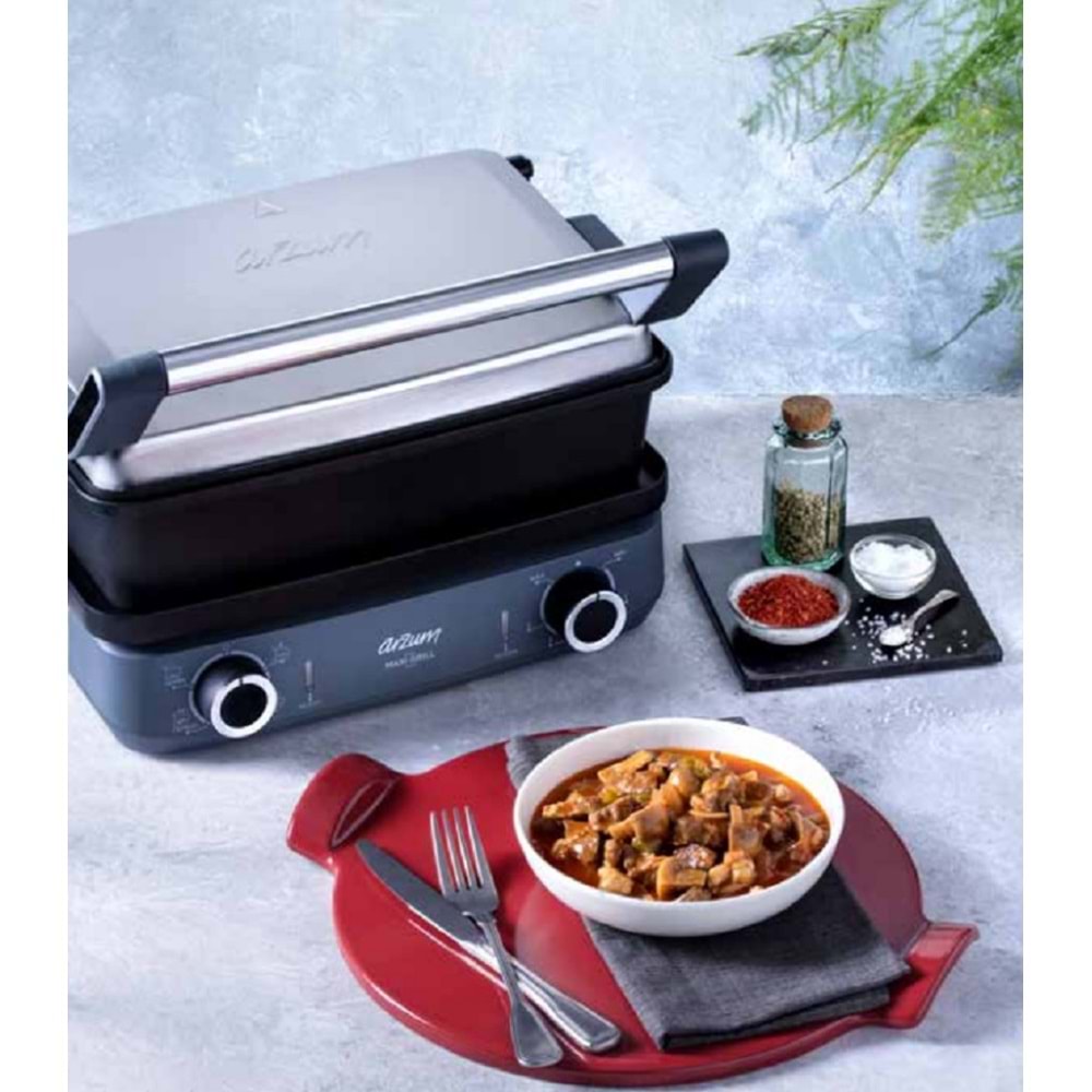 Arzum Maxi Grill Pro Multi Fonksiyonel Pişirici Inox Tepsili AR2043