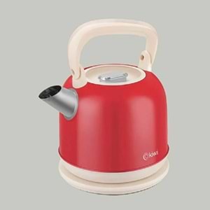 Kiwi KK-3340R Paslanmaz Çelik Retro Su Isıtıcı Kettle - Kırmızı
