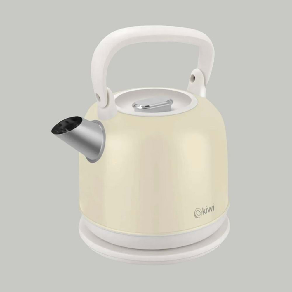 Kiwi KK-3340C Paslanmaz Çelik Retro Su Isıtıcı Kettle - Krem