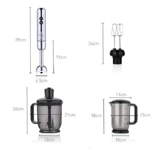 Korkmaz A447-16 Mia Mega Blender Set Inox-Krom