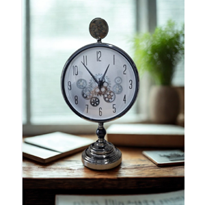 Krd Home Masaüstü Çarklı Saat Siyah Krd-7467