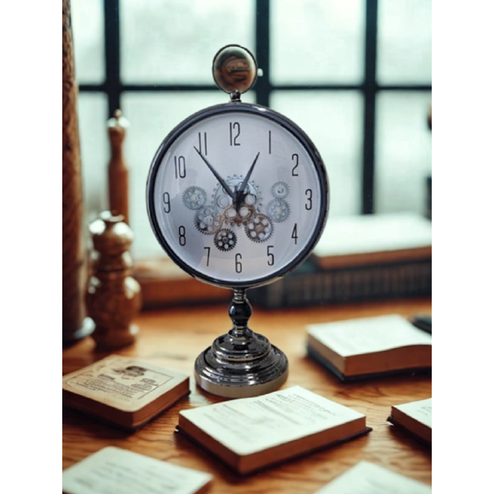 Krd Home Masaüstü Çarklı Saat Siyah Krd-7467