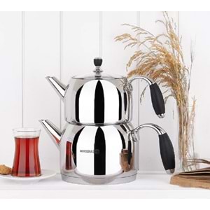 Korkmaz Flora Siyah Maxi Çaydanlık Takımı 2 lt A119