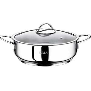 Oms 24X8 Cm Basık Çelik Tencere Sade 2038